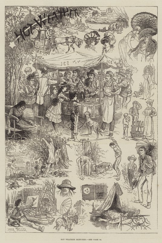 Hot Weather Sketches by Frank Feller
