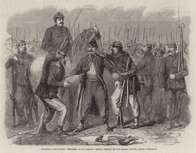 Searching Neapolitan Prisoners at St Angelo by Frank Vizetelly