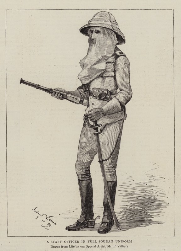 A Staff Officer in Full Soudan Uniform by Frederic Villiers