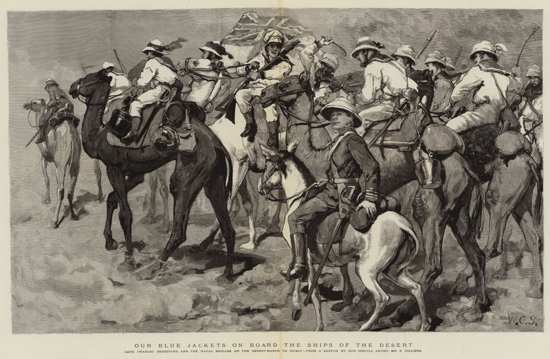 Our Blue Jackets on Board the Ships of the Desert by Frederic Villiers