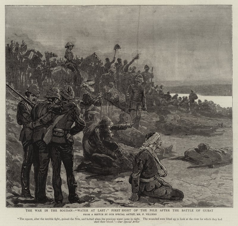 The War in the Sudan, Water at Last, First Sight of the Nile after the Battle of Gubat by Frederic Villiers