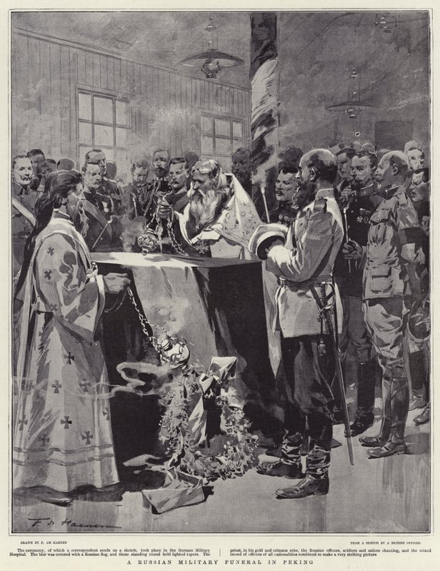 A Russian Military Funeral in Peking by Frederic de Haenen