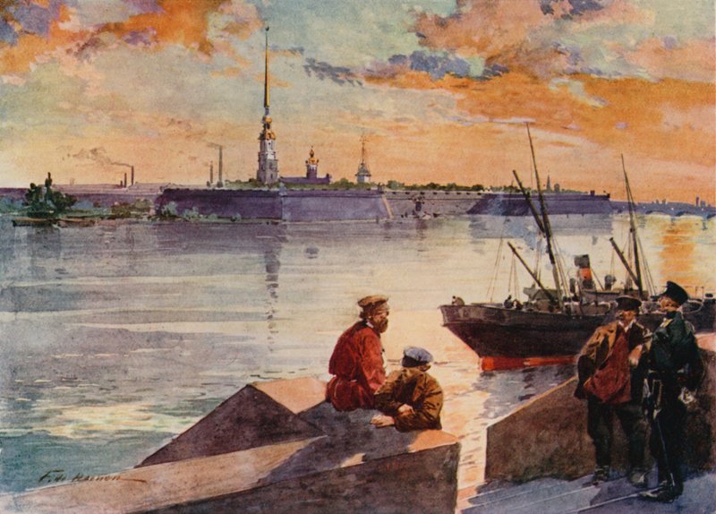 The Palace Quay of the Neva by Frederic de Haenen