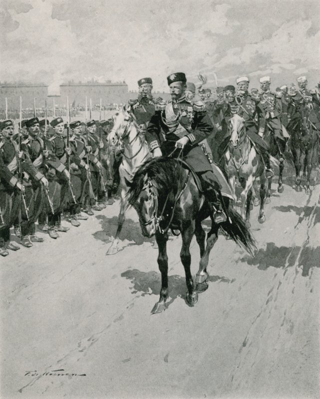 The Tsar Reviewing His Troops by Frederic de Haenen