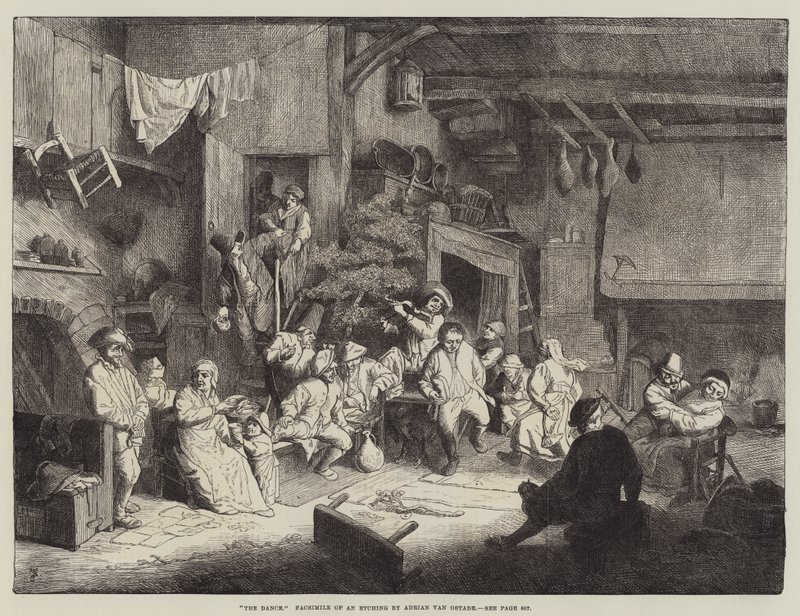 The Dance, Facsimile of an Etching by Adrian van Ostade by Frederick Barnard