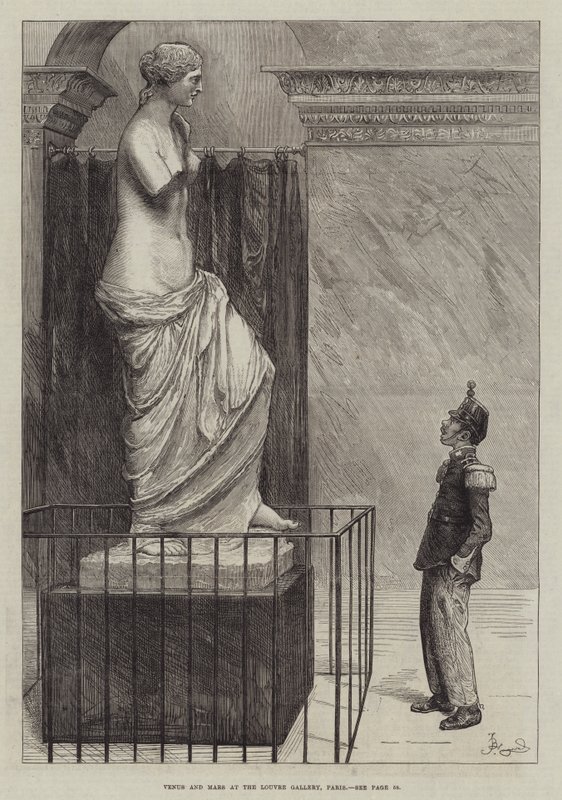 Venus and Mars at the Louvre Gallery, Paris by Frederick Barnard