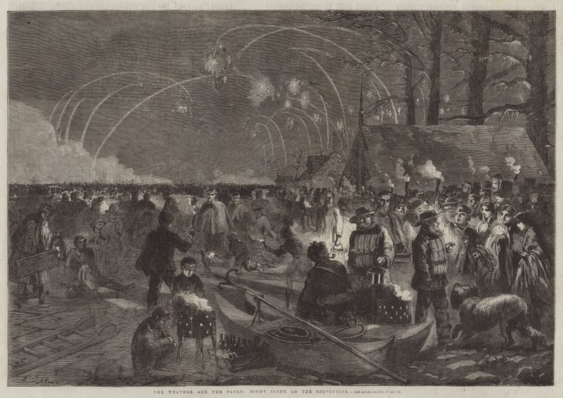 The Weather and the Parks, Night Scene on the Serpentine by Frederick John Skill