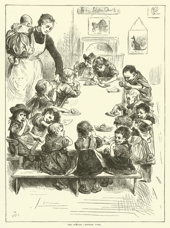 The Crèche - Dinner Time by Frederick L. Bernard