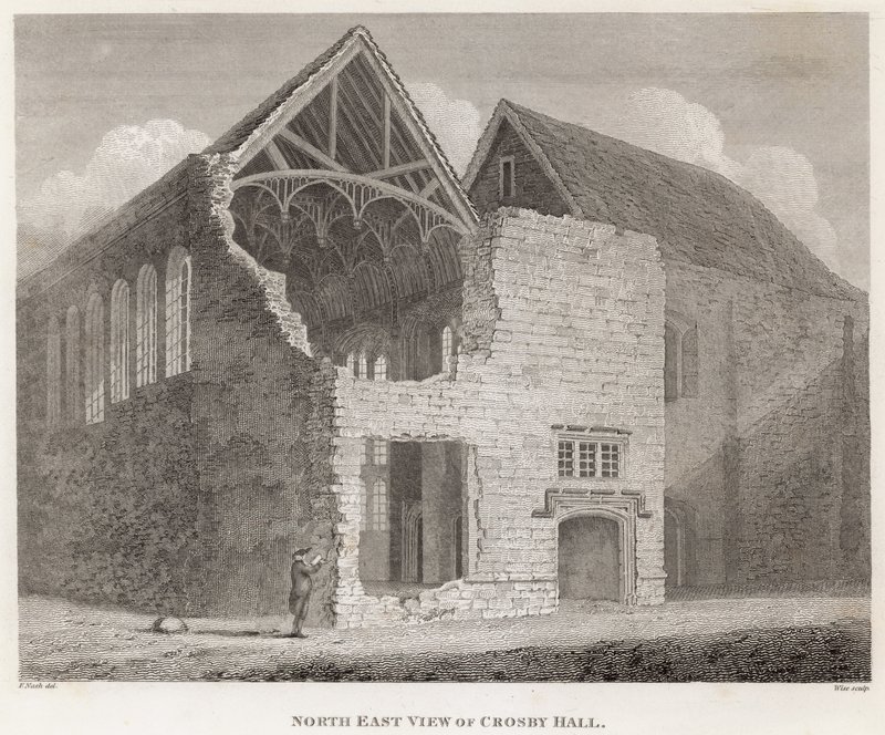 North east view of Crosby Hall by Frederick Nash