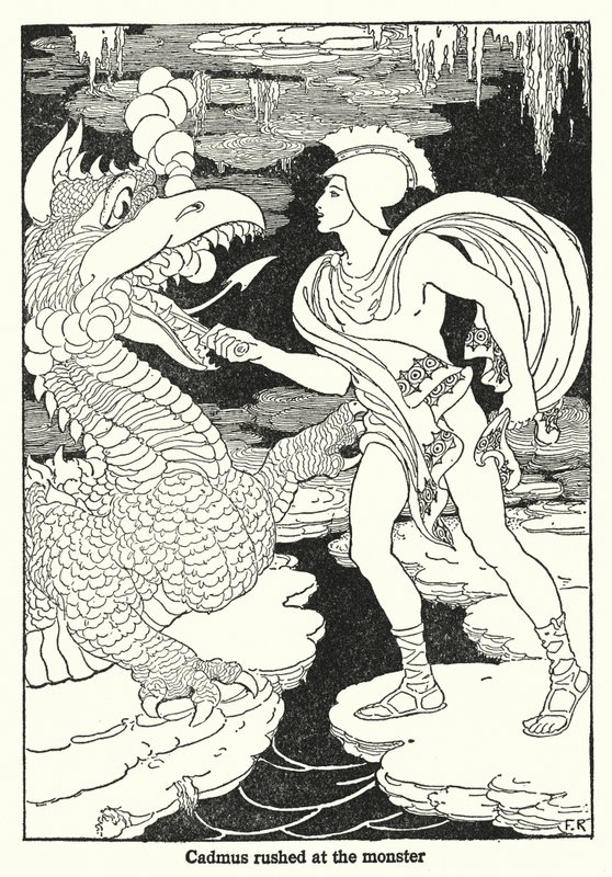 Cadmus Rushed at the Monster by Frederick Richardson