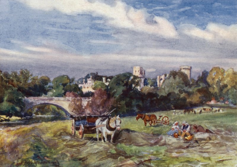 Warwick Castle from the Bridge by Frederick William Newton Whitehead