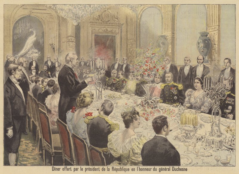 Dinner Hosted by President Faure of France in Honour of General Duschesne by French School