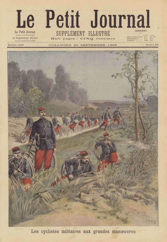 French Army bicycle troops on manoeuvres by French School