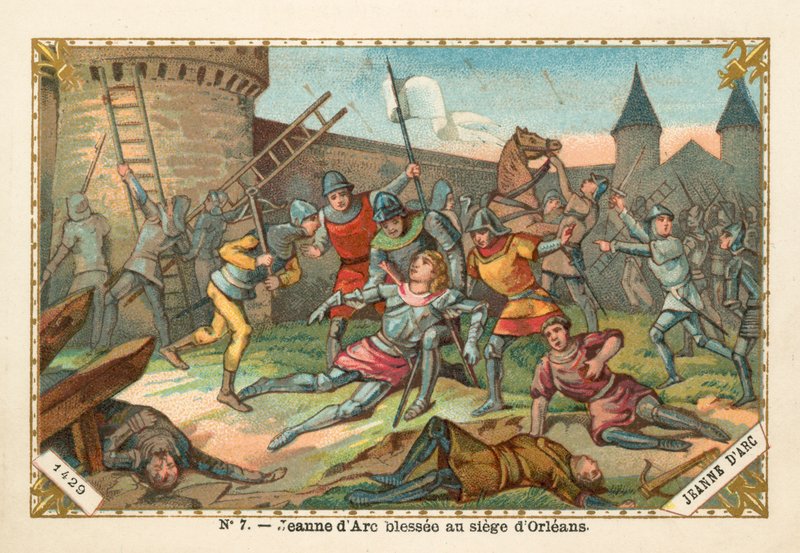 Joan of Arc Wounded at the Siege of Orleans, 1429 by French School