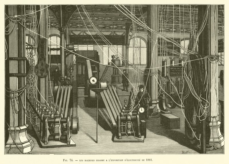 Gramme Machines at the Electricity Exhibition of 1881 by French School