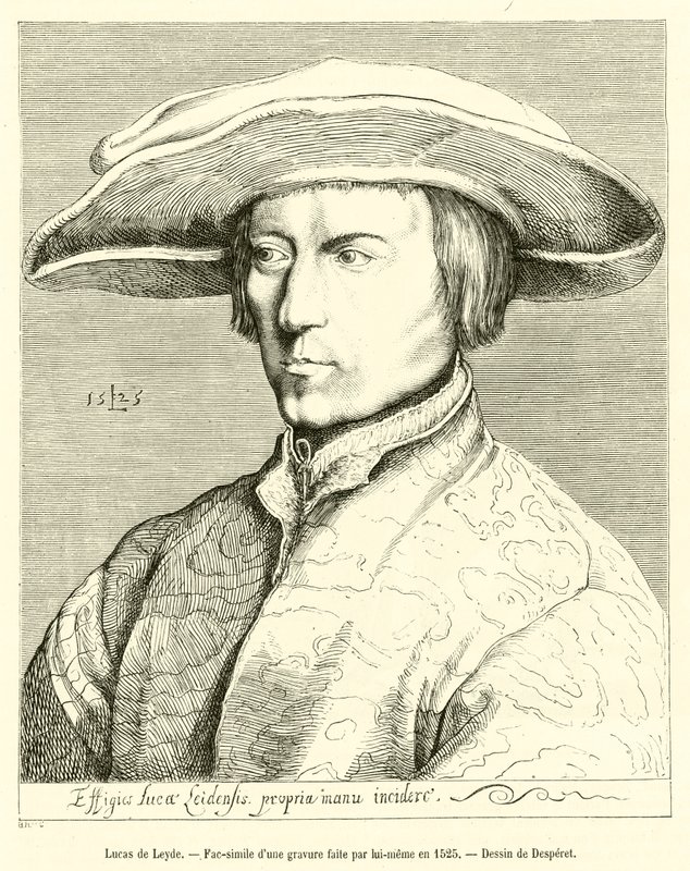 Lucas de Leyde, Facsimile of an engraving made by himself in 1525 by French School