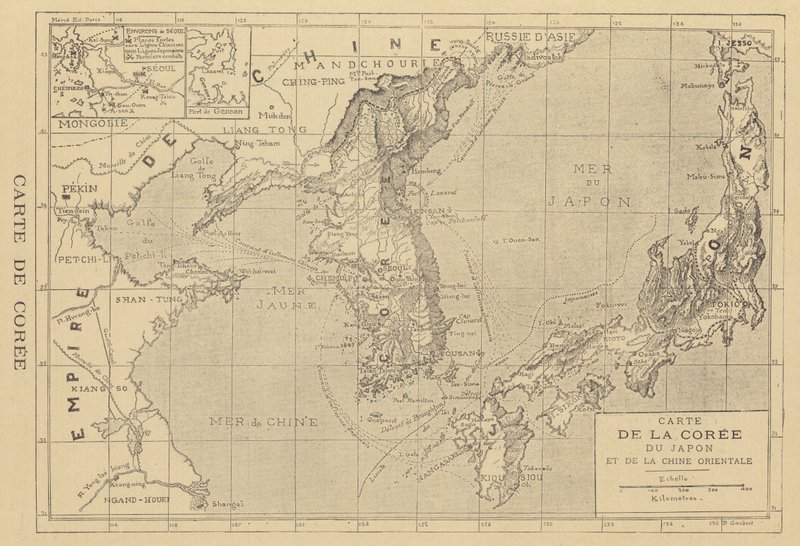 Map of Korea by French School