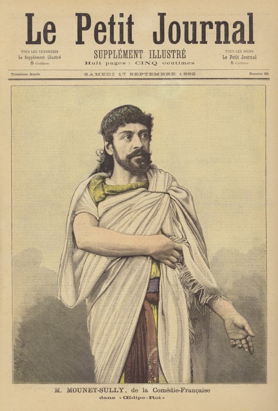 Mounet-Sully, French actor of the Comedie-Francaise, in Oedipus Rex by French School
