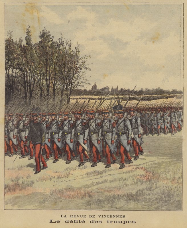 Parade of Troops at the Review of the French Army at Vincennes by French School