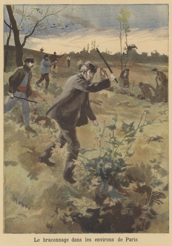 Poaching on the Outskirts of Paris by French School
