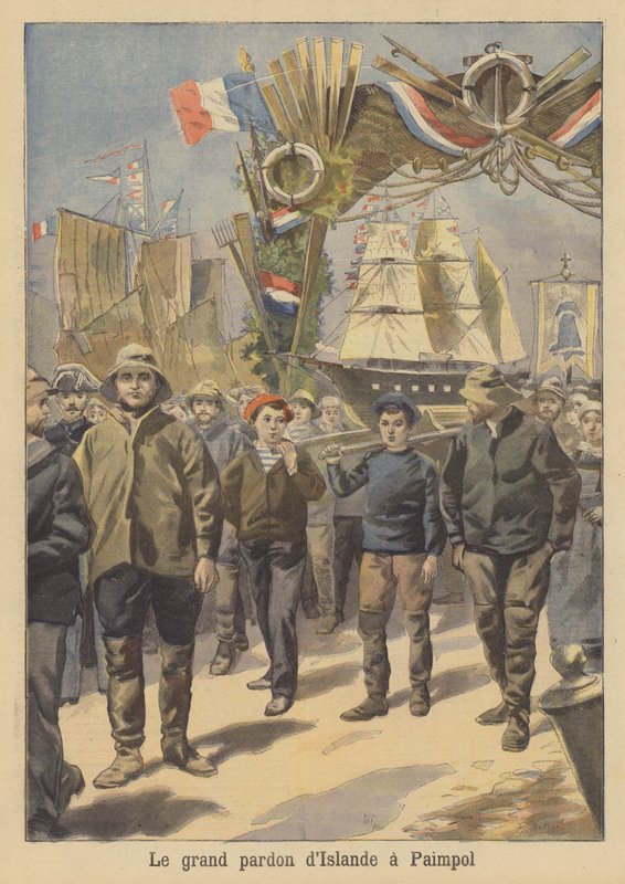 Procession of fishermen at Paimpol, Brittany by French School
