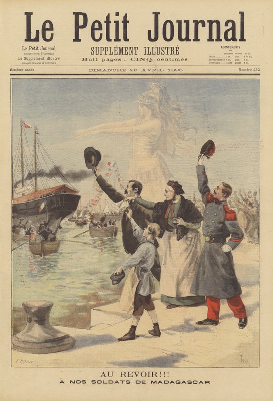 Saying Farewell to French Soldiers Setting Off on the Expedition to Madagascar by French School