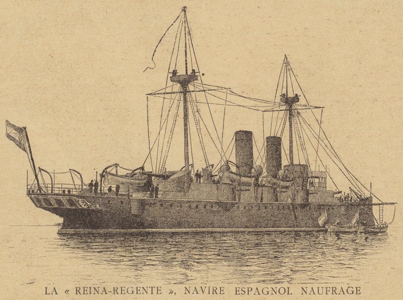 The Spanish Protected Cruiser Reina Regente, Lost at Sea with All Hands by French School