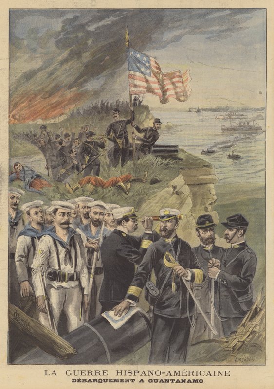 The Spanish-American War: the Americans landing at Guantanamo Bay by French School