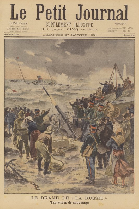 The wreck of the steamer Russie off the coast of the South of France by French School