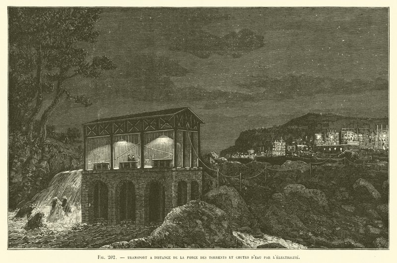 Long-Distance Transport of Waterfall and Torrent Power by Electricity by French School