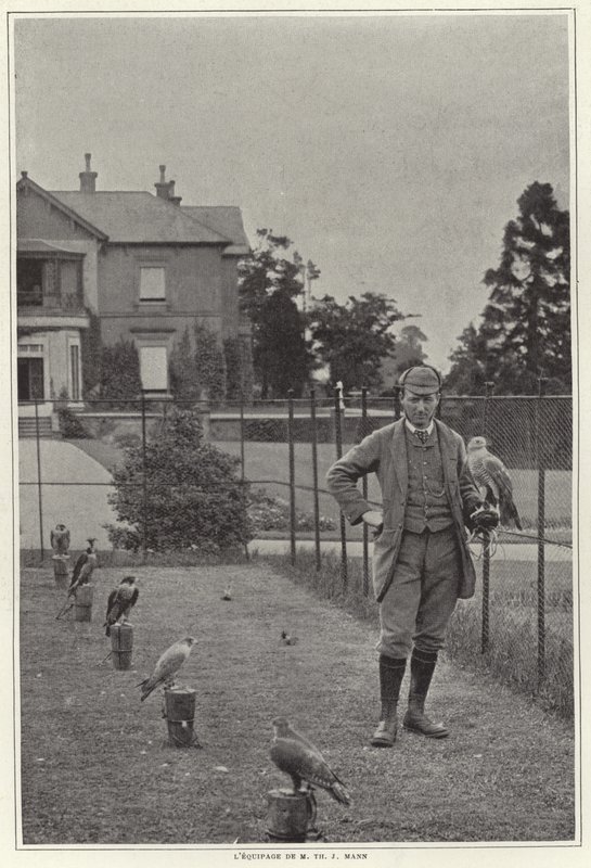 A Falconer with His Hawk by French Photographer