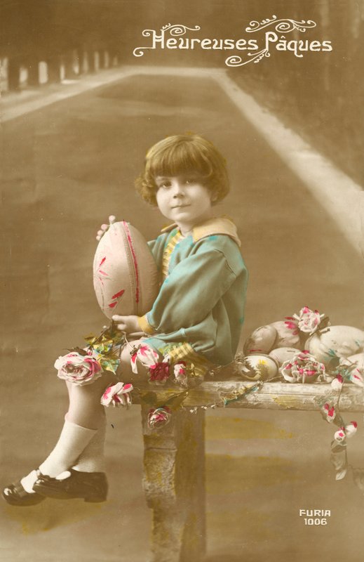 Boy with Easter Eggs by French Photographer