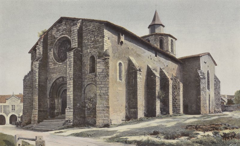 Bussieres-Badil, Church, Southwest View by French Photographer