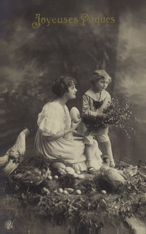 Easter Card with Little Boy by French Photographer