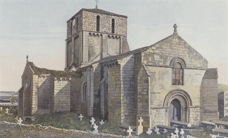 Oulmes, Church, Northwest View by French Photographer