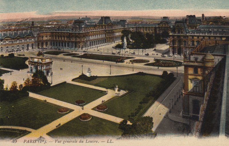 Paris, General View of the Louvre by French Photographer