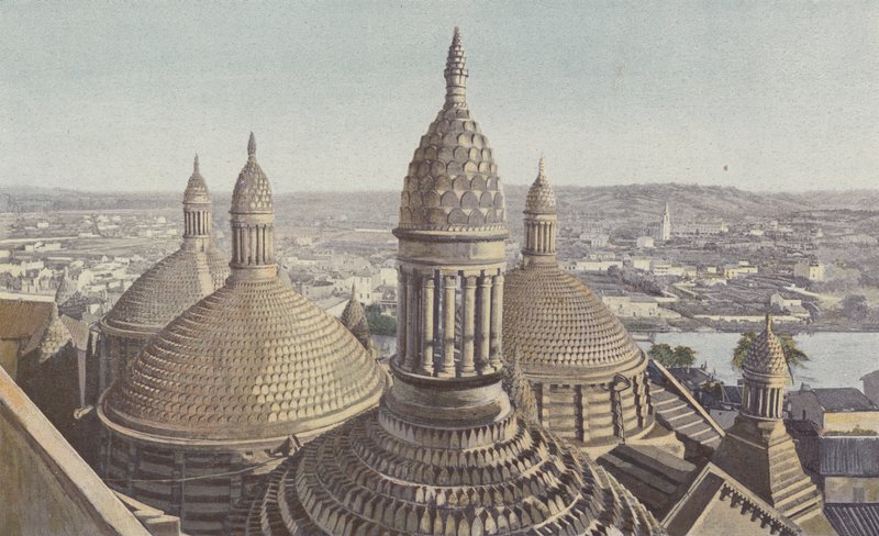 Perigueux, Saint-Front Cathedral, Domes Viewed from the Bell Tower by French Photographer