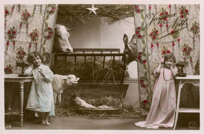 Postcard featuring telephone by French Photographer