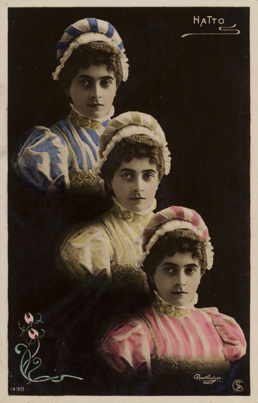 Three identical female heads by French Photographer
