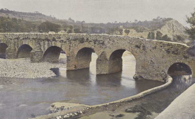 Viviers, Roman Bridge over the Escoutay, Upstream View by French Photographer