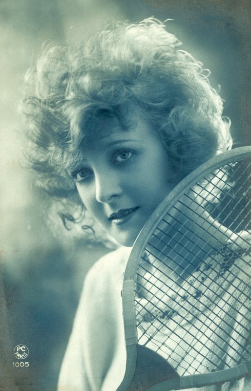 Woman with a Tennis Racquet by French Photographer