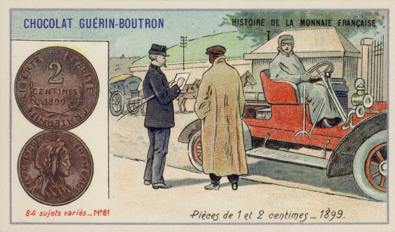 1 and 2 Centimes Pieces by French School