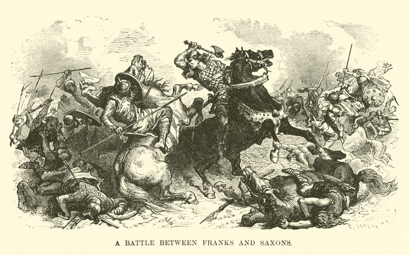 A Battle Between Franks and Saxons by French School