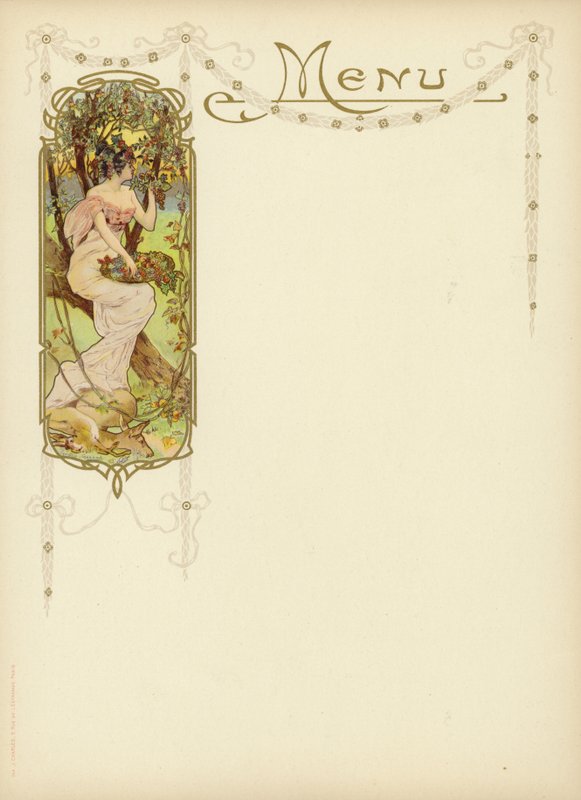 Art Nouveau Design for a Menu by French School