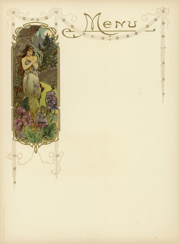 Art Nouveau Design for a Menu by French School