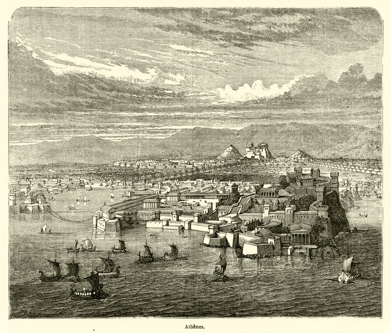 Athens (engraving) by French School