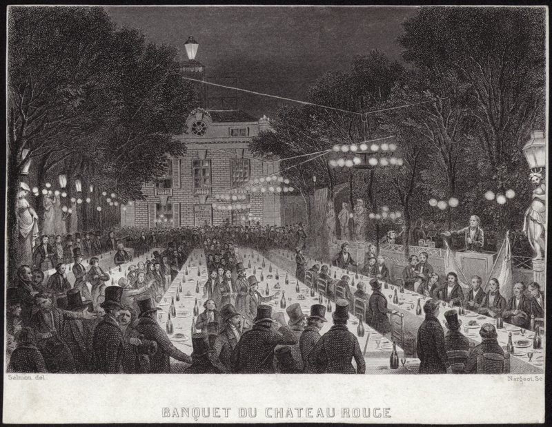 Banquet at the Chateau Rouge by French School
