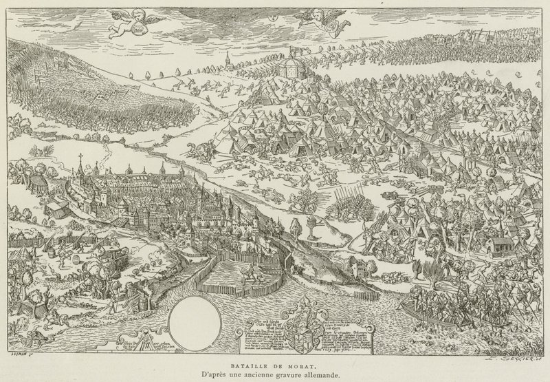 Battle of Morat (engraving) by French School