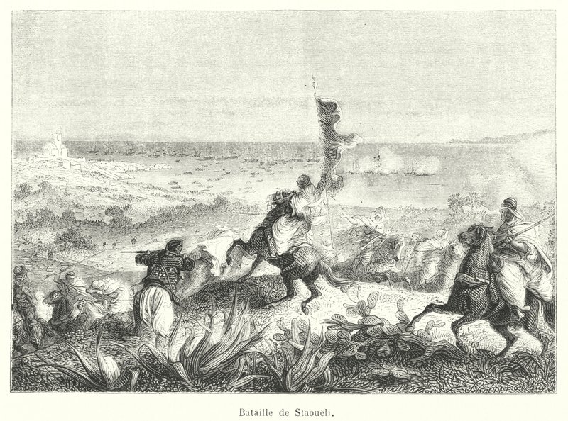 Battle of Staoueli (engraving) by French School