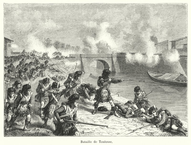 Battle of Toulouse (engraving) by French School